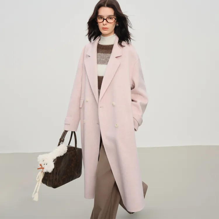 范思蓝恩钻石立裁系列小个子毛呢2025冬装双排扣大衣25FS14198-