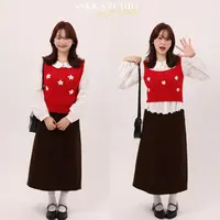 KMZY/KMZY山_山【软糯甜心】微胖韩系甜妹无袖刺绣花朵毛织马甲背心