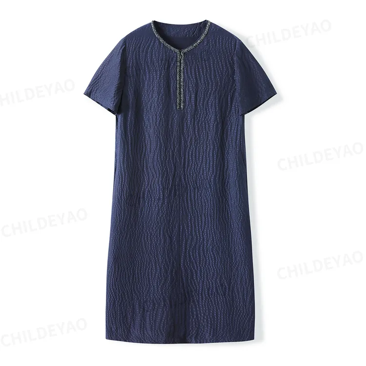 『云朵上的夏天』轻奢真丝泡泡纱肌理气质连衣裙 L406024