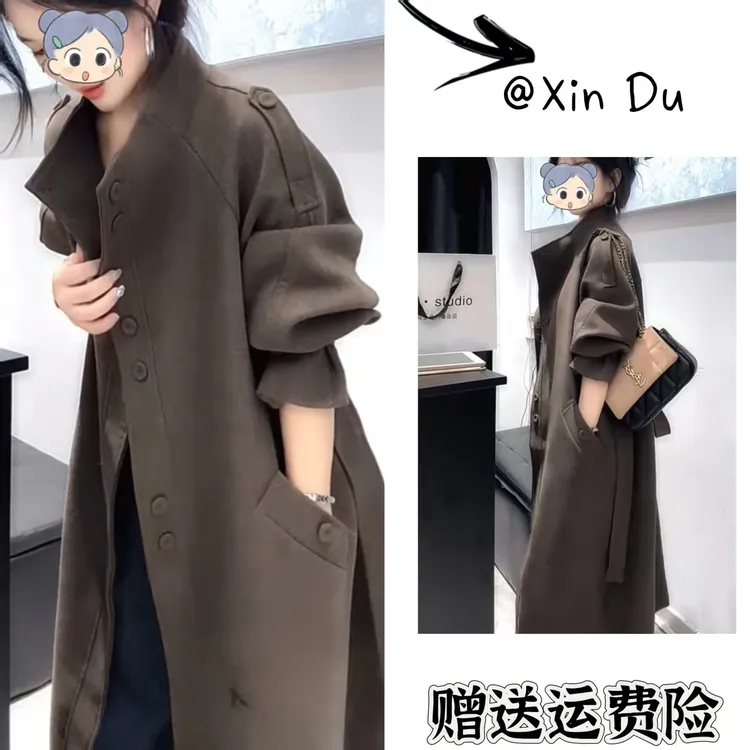 2025秋季新款时尚显瘦气质女士网红洋气风衣百搭款D23380