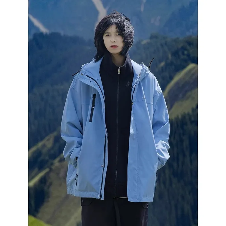 德国冲锋衣户外三合一男女款可拆卸抓绒内胆防风抗寒宽松保暖外套