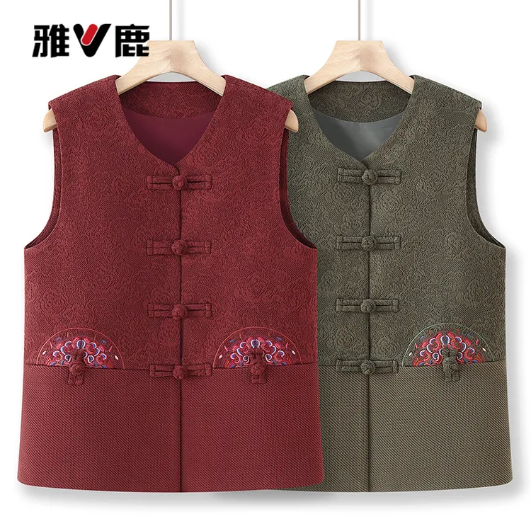雅鹿优选中老年人马甲奶奶春秋装马夹外穿薄款妈妈新款背心老太太