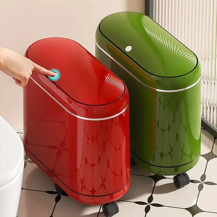 橱明星浴室夹缝垃圾桶大容量按压式带盖客厅卧室厨房加厚窄缝纸篓