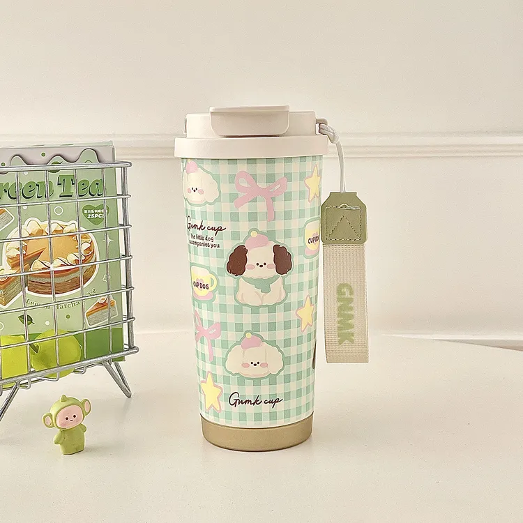 英国 Coop Koop「可爱小狗」咖啡保温杯便携随行水杯双饮陶瓷内胆