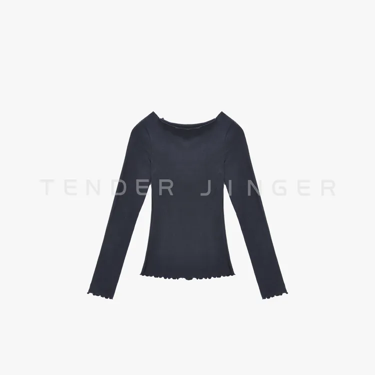 Tender Jinger｜花边一字领长袖打底衫T61YRR50514