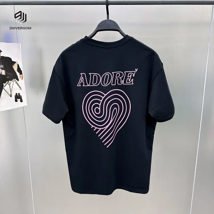 DIIIVERGOM风尚男装夏季时尚爱心印花高街圆领百搭恤潮流青年休闲