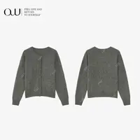 【老白不白】秋冬针织短款百搭时尚纯色羊绒毛针织衫OW252MY023C