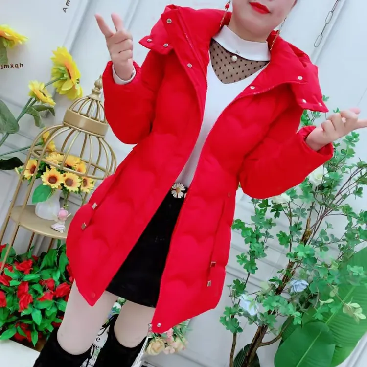 中长款帽子可拆卸修身加厚保暖棉衣棉服冬季收腰显瘦百搭外套女