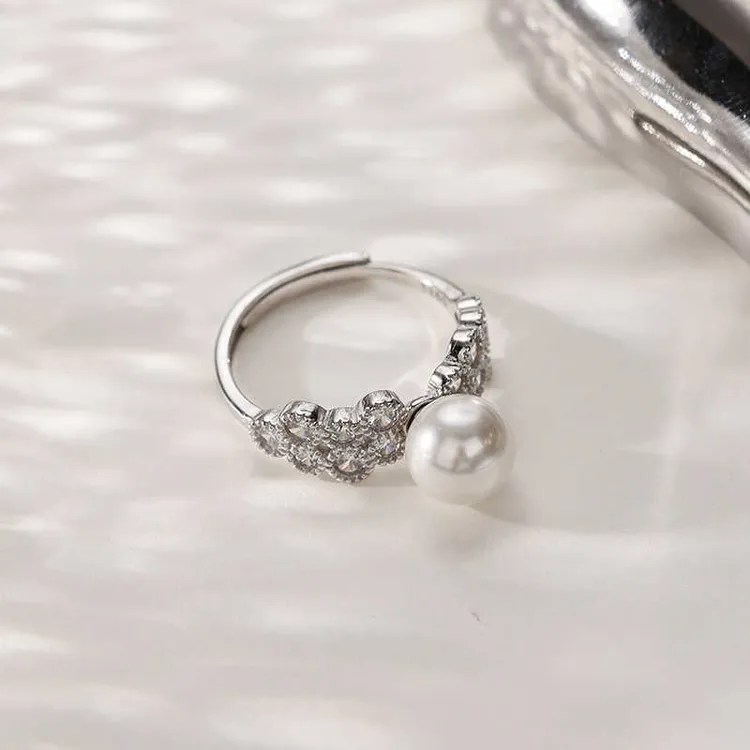 闪钻珠珠戒指女高级感时尚法式小众指环2025新款爆款