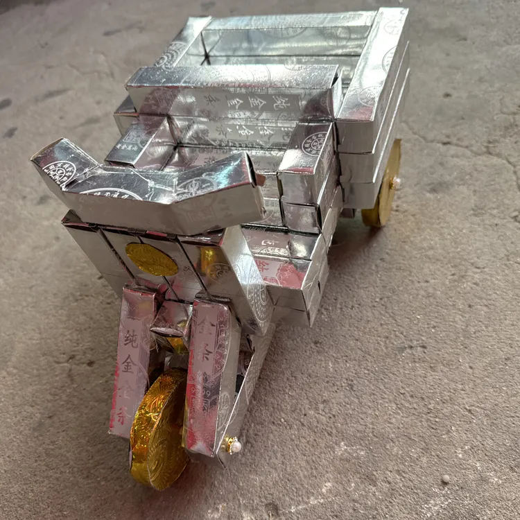 免粘银条迷你三轮车用品适合清明寒衣节各种节日祭拜使用