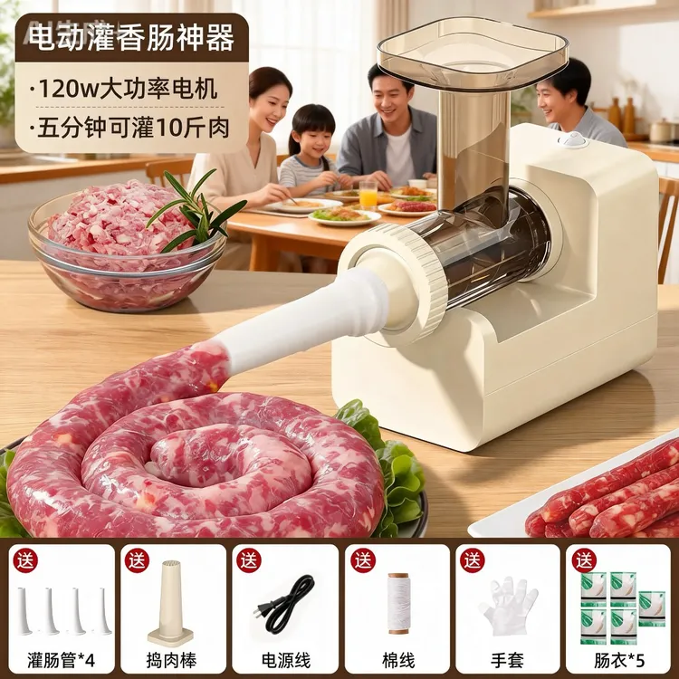 Ballita家庭用自动灌香肠机灌肠不脏手铜机芯可拆卸清洗送肠衣