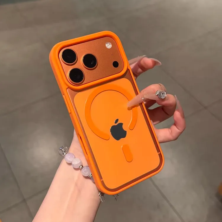 星宇橙亚克力磁吸适用苹果17/16/15/14手机壳iPhone13防摔12高级