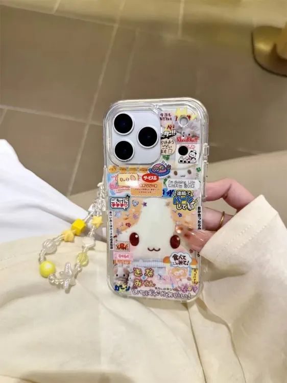 IMD日文小猫苹果适用iphone17苹果16/15果冻手机壳小米OPPO