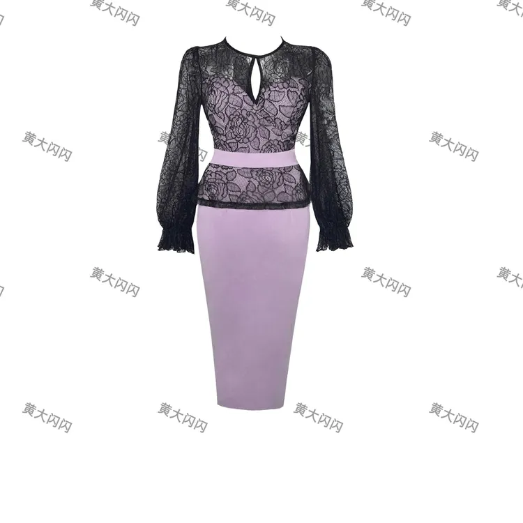 【新店请到张酒窝的小店】(纯情人妻)长袖修身连衣裙ZZF6400