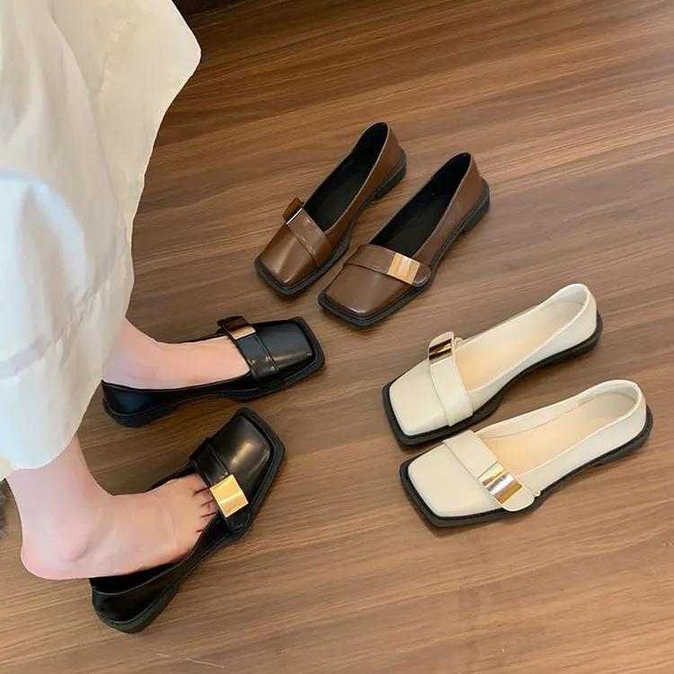 温柔底休闲单鞋英伦风皮鞋法法式手工女款乐福鞋子女ins潮牌百搭