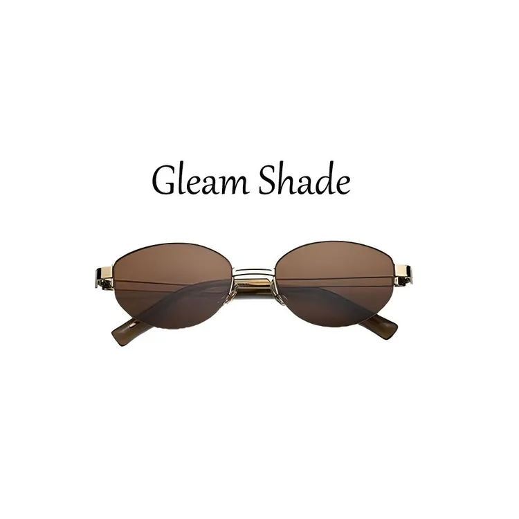 可欣儿专属 格影Gleam Shade β钛半框超轻减龄时尚素颜墨镜023