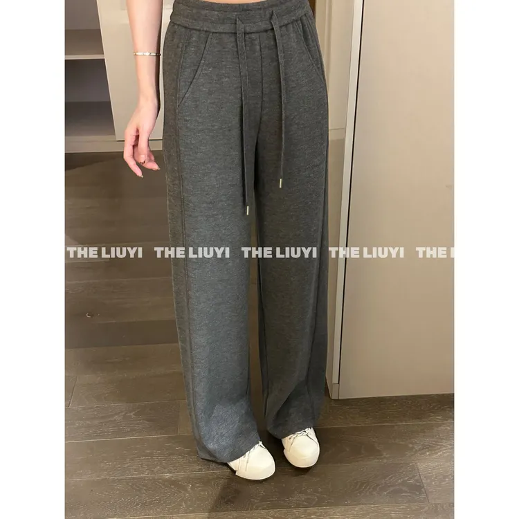 【LIUYI】保温裤~醋酸羊毛混纺加绒加厚窄版休闲裤59189