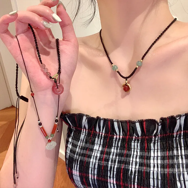 钛钢项链 新中式平安扣项链女新款精致轻奢高级感气质锁骨链配饰