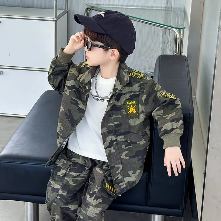 男童特种兵秋季迷彩服套装25新款儿童春秋军训演出警服男孩兵工装