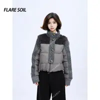 【FLARE SOIL】（现货）毛毛立领羽绒短外套冬季新款保暖外套 T40058A