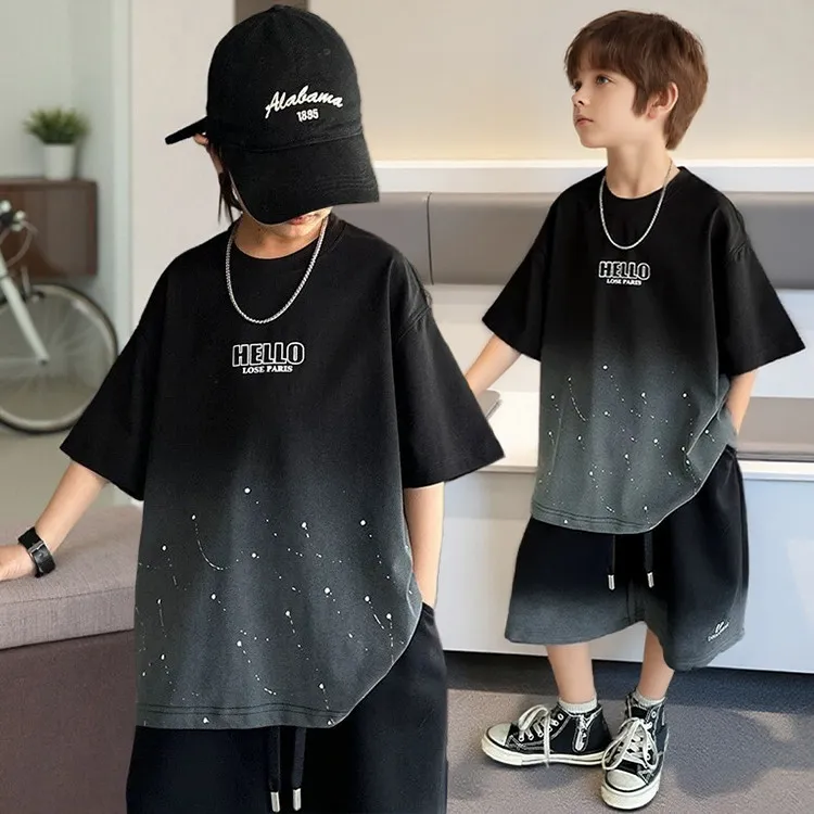 男童装2025新款洋气夏季男孩长袖潮流宝宝长袖T恤衣服网红爆款