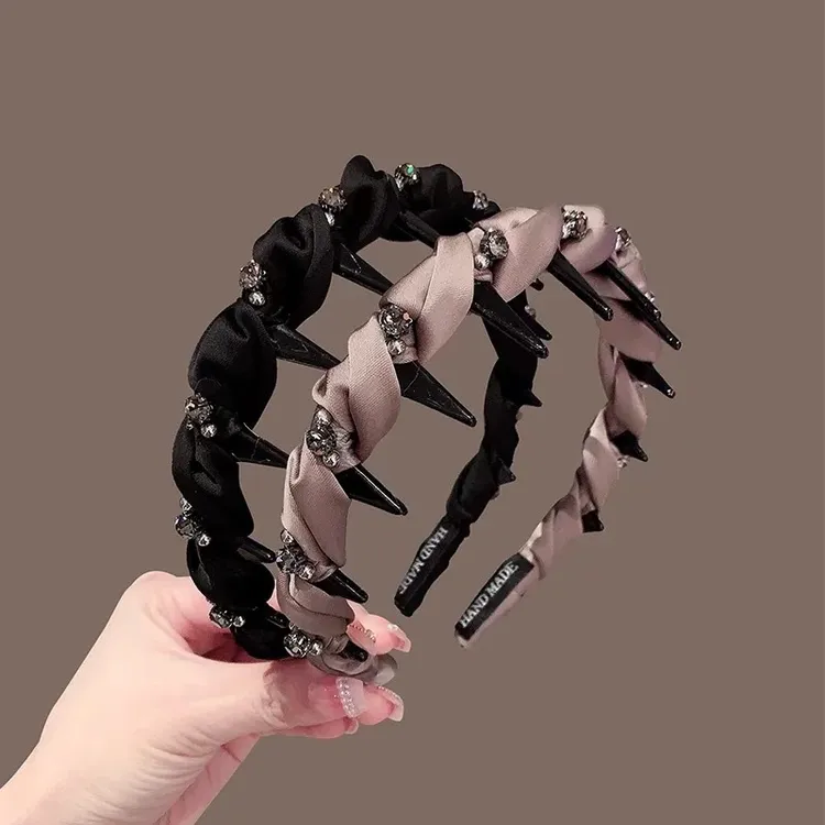 发箍女2025新款高级感镶钻缠绕防滑带齿头箍气质洗脸压发发卡头饰