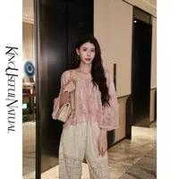 KUN【梦幻粉雾海】花瓣触感 粉调柔和细腻平纹温柔樱花粉色开衫上衣