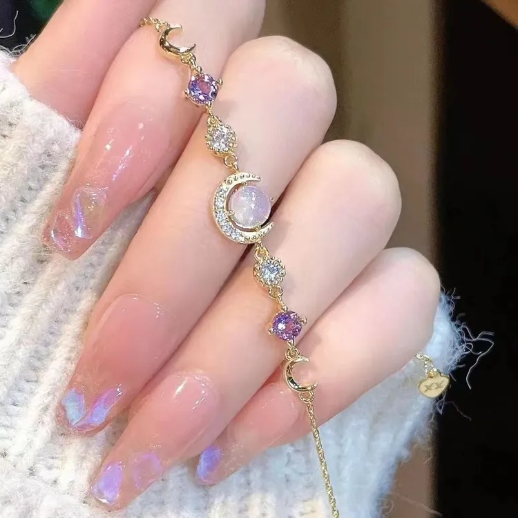 合金手链 ins闺蜜女手饰抽拉超仙小众少女时尚女生甜美