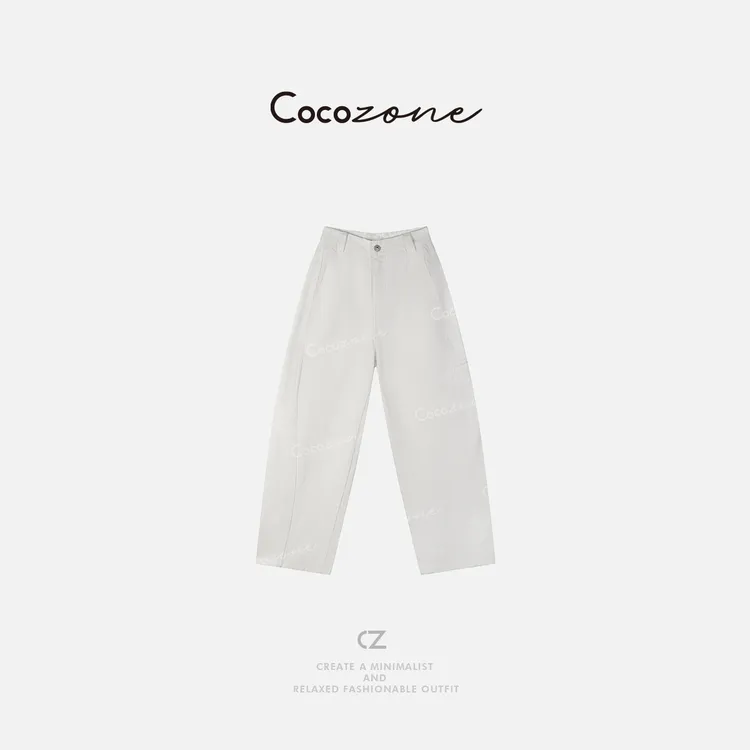 COCO ZONE 刘一一“香蕉白牛” 新款美式显瘦百搭牛仔裤ACD2A0048