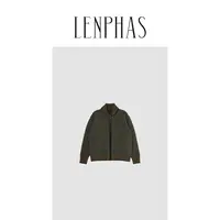 【LENPHAS】青果领嵌花羊毛针织开衫