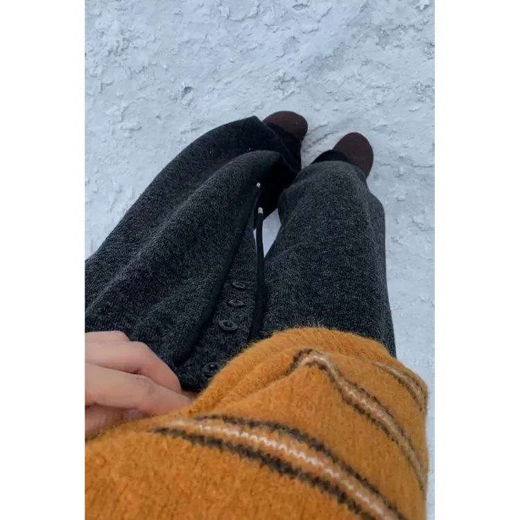 艾塔莉小众设计阔腿裤显瘦秋冬新款女休闲裤子梨形身材大码直筒裤