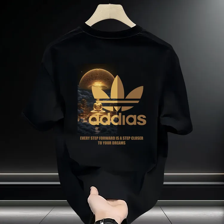 潮牌轻奢夏季2025新款气场强大高级感男装ins短袖t恤宽松大码上衣