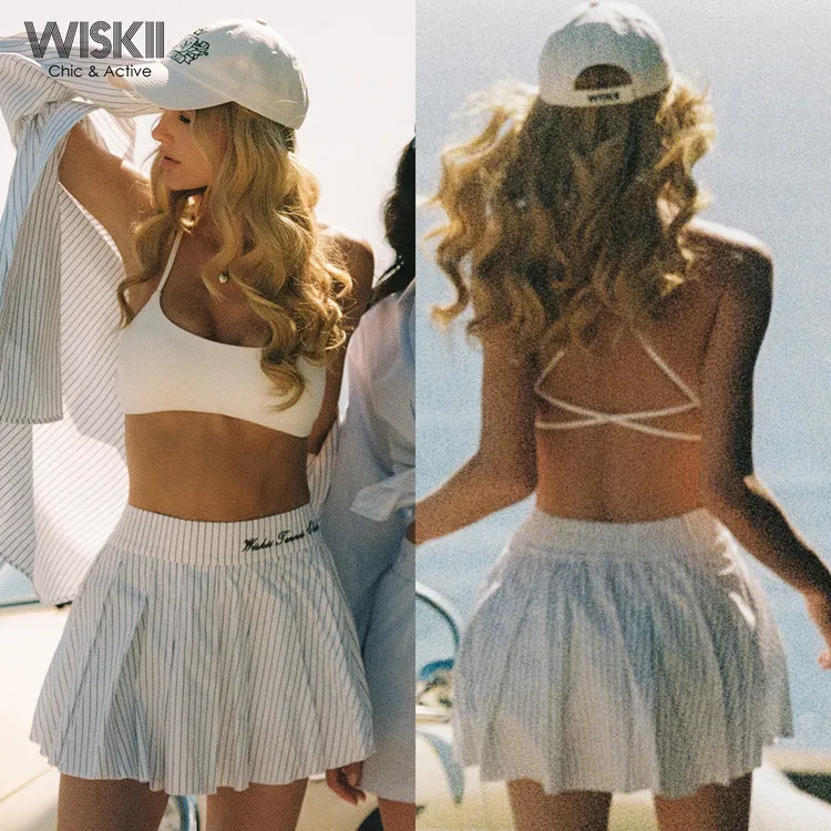 WISKII百搭修身网球裙运动百褶裙高尔夫短裙训练跑步裙WS592