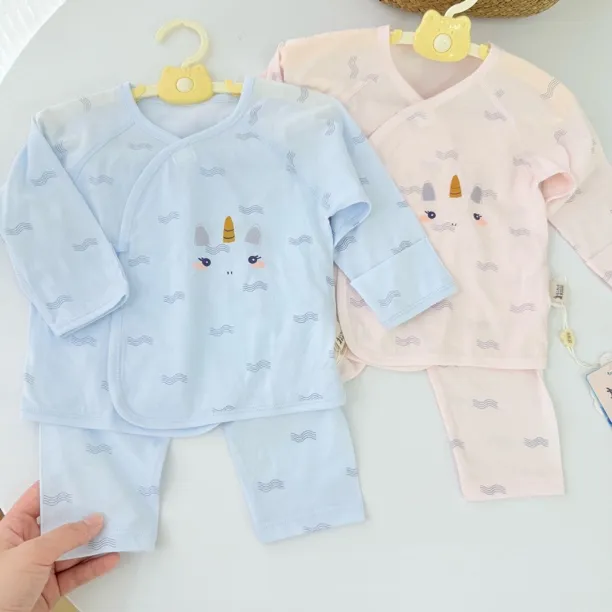 新生婴儿分体套装春秋夏季纯棉新生儿衣服初生宝宝全背衣裤子薄款