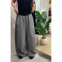 【小媛家】纯色口袋秋季新款时尚弯刀裤阔腿长裤保暖裤橡筋女裤