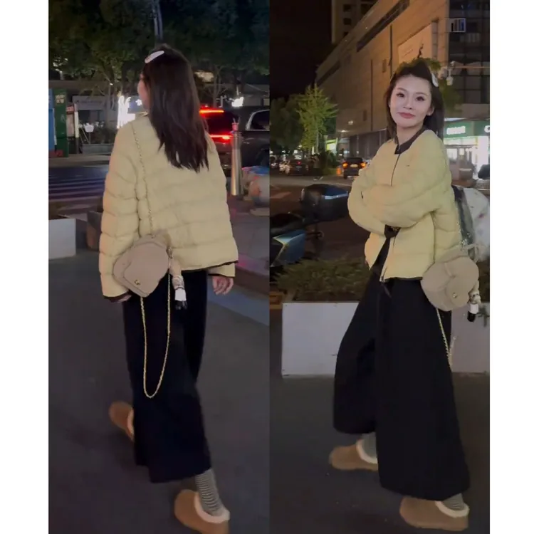 2025冬季新款时尚气质慵懒风复古宽松休闲棉服外套裤子两件套