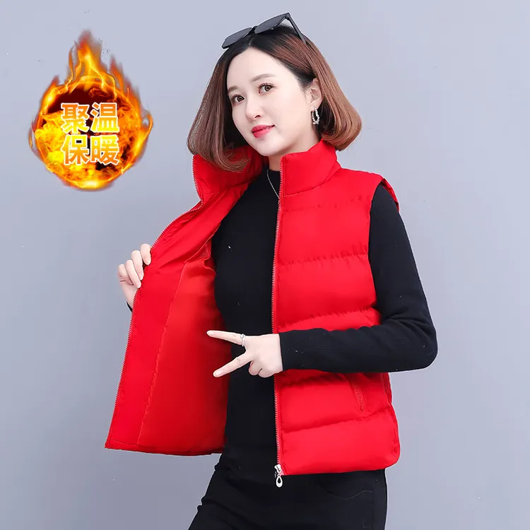 女士时尚棉马甲短款2025年秋冬新款妈妈保暖马夹背心坎肩外套冬装