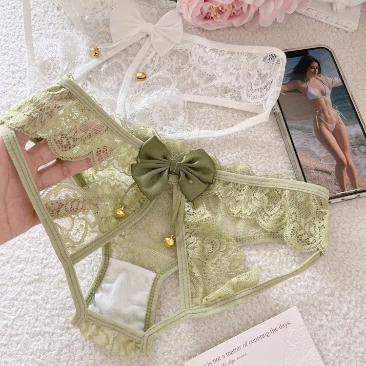 性感内裤女蕾丝镂空蝴蝶结诱惑激情甜美可爱纯欲低腰少女士三角裤