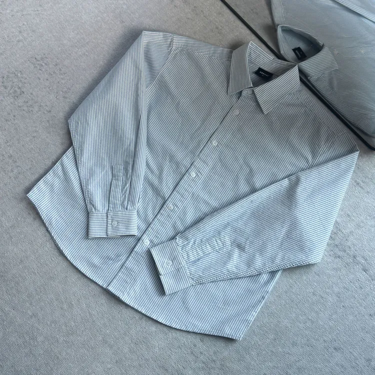 【KEBUSI】现货！必入高品质精梳长绒棉牛津纺条纹boxy衬衫男#CS013