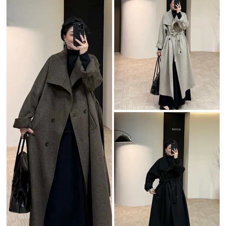 美丽私服高级显瘦气质双面腰带大衣170斤以内（251207）