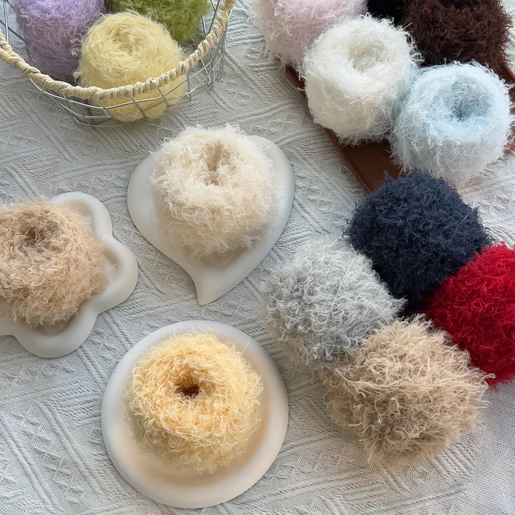 泰迪卷毛线长绒圈圈线手工diy圈绒钩针线手工编织围巾特色玩偶线