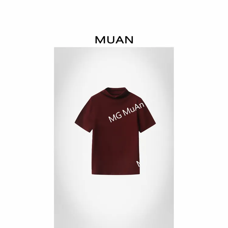 木岸MUAN：《魔都T》定制气质简约百搭中领半袖打底上衣JD-629