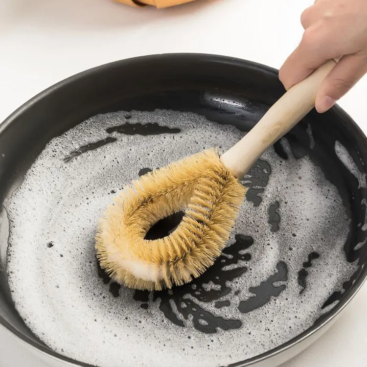 猪鬃毛锅刷长柄刷锅刷碗刷厨房清洁刷软毛锅刷锅神器厨房用品17T