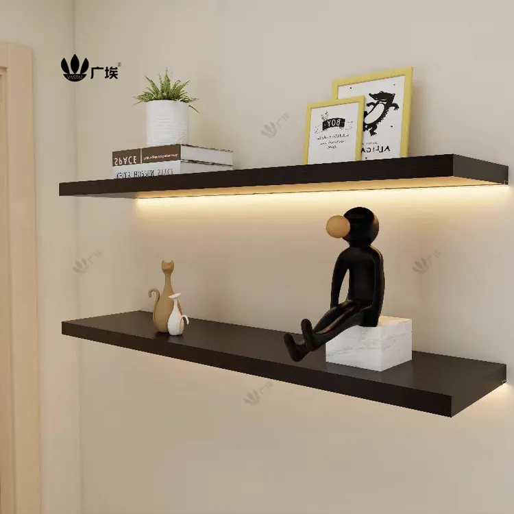 广埃一字板灯光置物架发光层板装饰架壁挂货架带灯发光置物架搁板