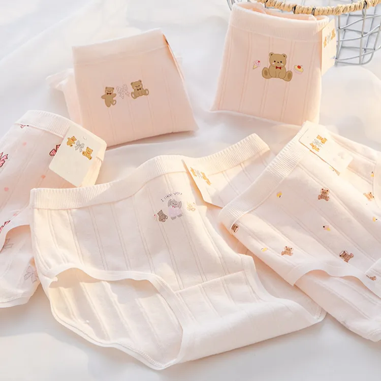 女童纯棉内裤中大童小女孩初高中生少女100%全棉儿童三角女生短裤