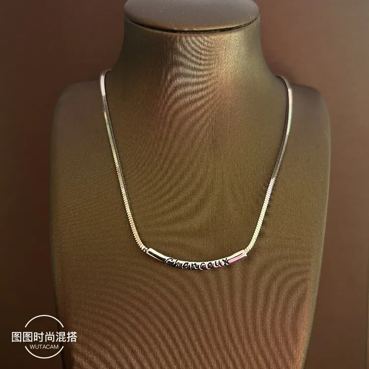 坠链均925银 锁骨链小众轻奢复古冷淡风素款银色颈链设计感坠链