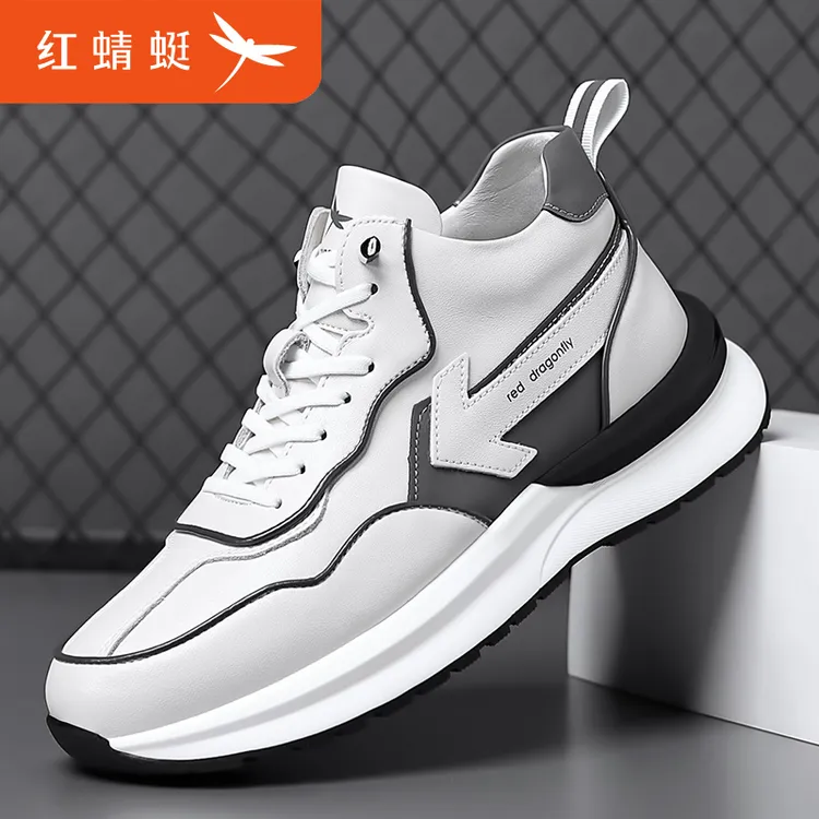 红蜻蜓男鞋新款男士透气休闲鞋时尚牛皮软底鞋潮鞋子百搭C0211062商品图