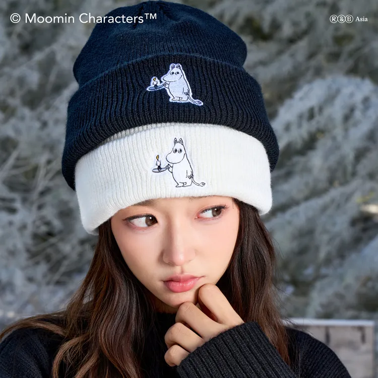 AFGK x Moomin姆明联名 基础冷帽休闲保暖刺绣针织帽秋冬情侣帽子