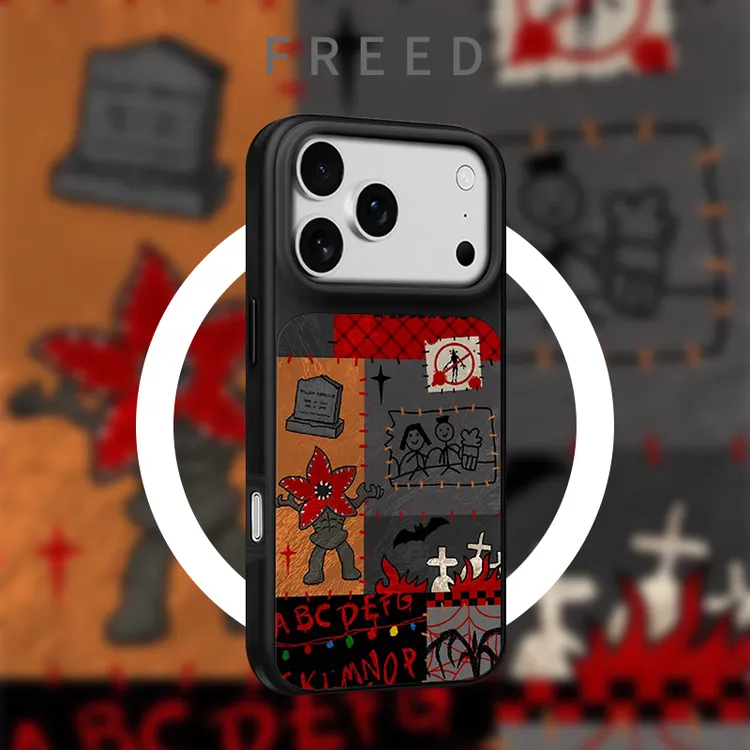 FREED怪奇物语适用于苹果17promax磨砂磁吸16/15创意14手机壳13