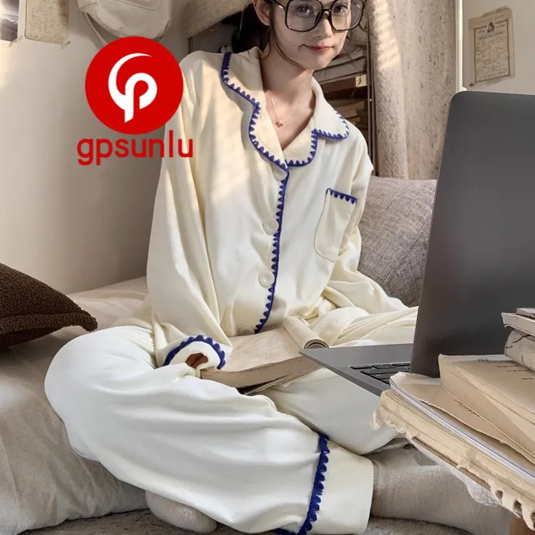 gpsunlu德绒睡衣女秋冬季保暖2026新款高级感春秋薄绒家居服套装